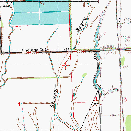 Topographic Map of Strunger Bayou, MS