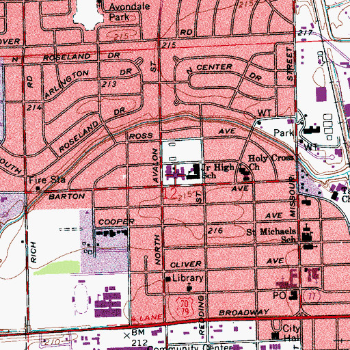 Topographic Map of West Junior High School, AR