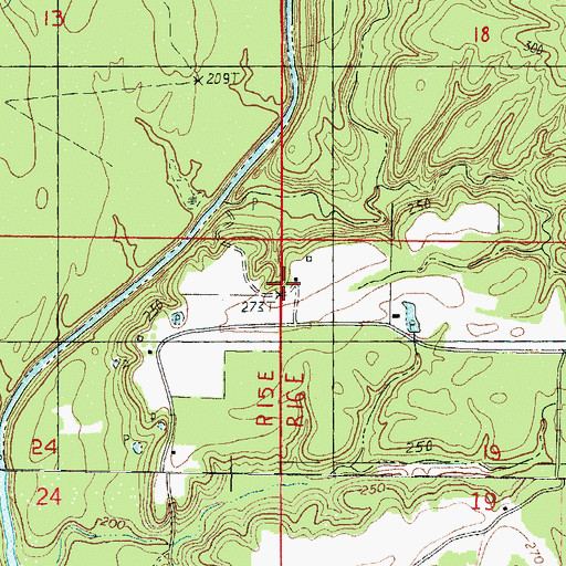 Topographic Map of Sullers Cemetery, MS