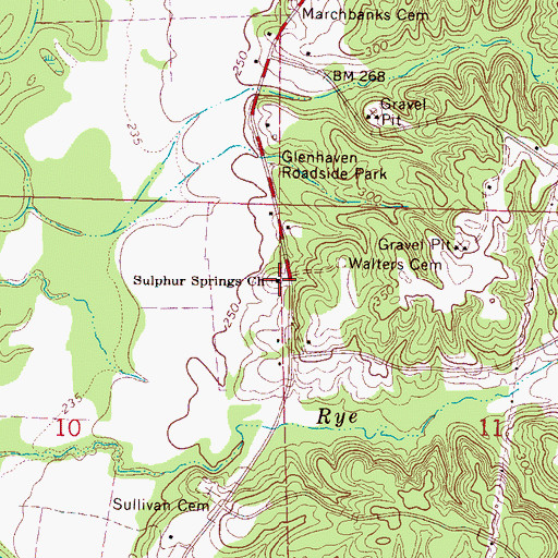 Topographic Map of Sulphur Springs Church, MS