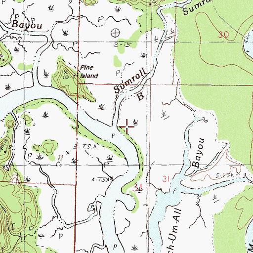 Topographic Map of Sumrail Bayou, MS