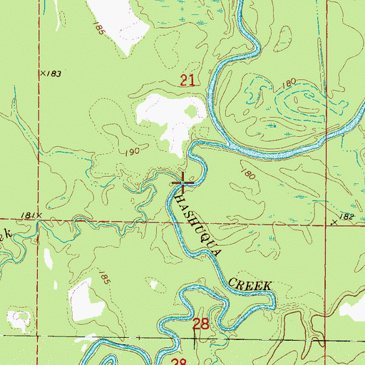 Topographic Map of Sun Creek, MS