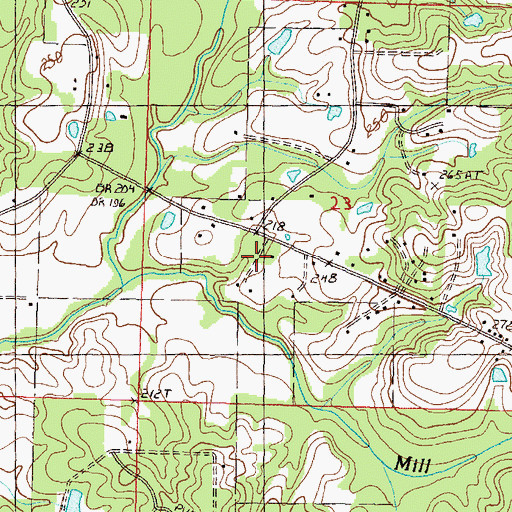 Topographic Map of Sunny Hill Church, MS