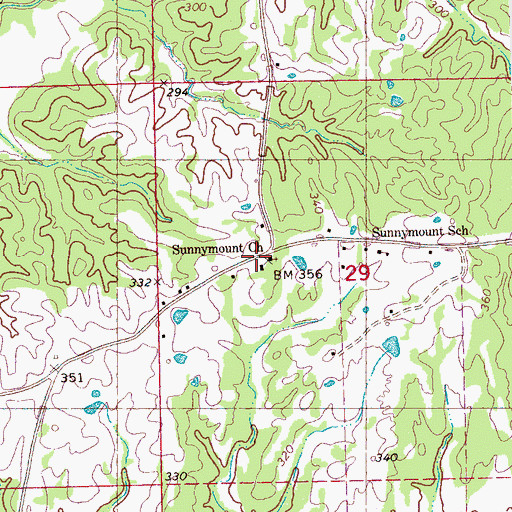 Topographic Map of Sunnymount Church, MS