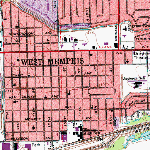 Topographic Map of Whole Bible Church of Jesus Christ, AR