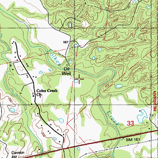 Topographic Map of Sunnyside Oil Field, MS