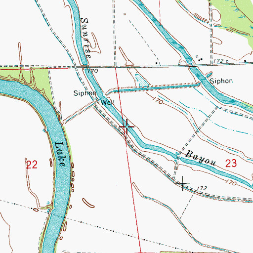 Topographic Map of Sunrise Bayou, MS