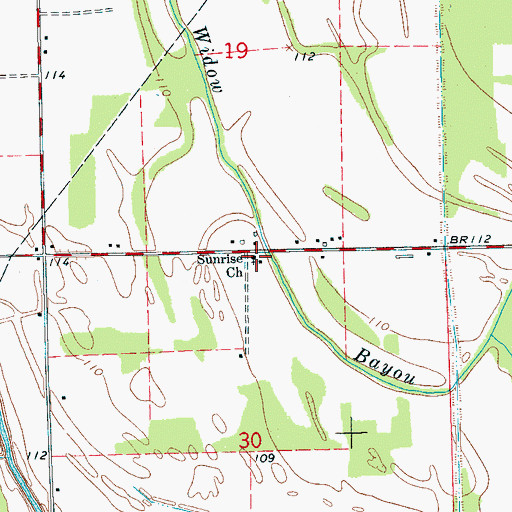 Topographic Map of Sunrise Church, MS