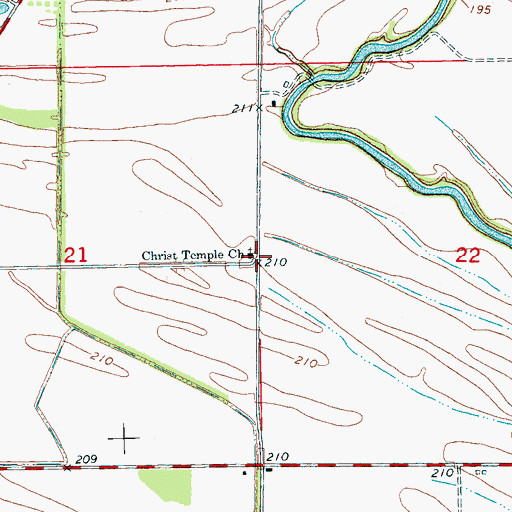 Topographic Map of Wildcat (historical), AR