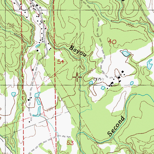 Topographic Map of Surget Cemetery, MS