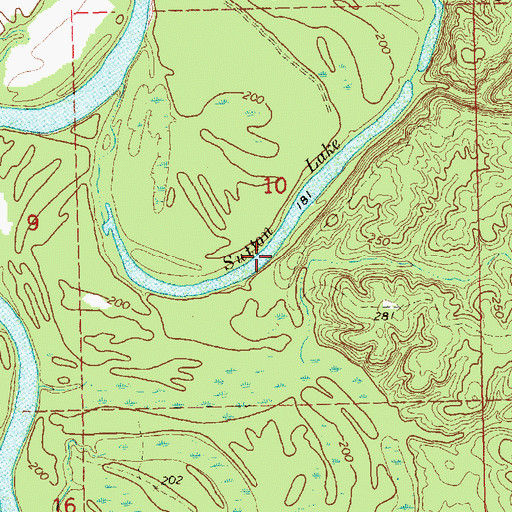 Topographic Map of Sutton Lake, MS