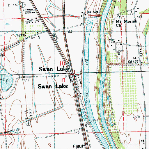 Topographic Map of Swan Lake, MS