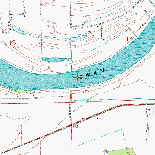 Topographic Map of Swan Lake, MS