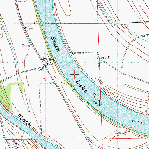 Topographic Map of Swan Lake, MS