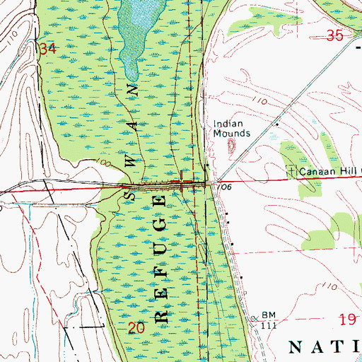 Topographic Map of Swan Lake Slough, MS