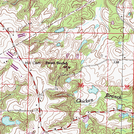 Topographic Map of Sweet Beulah Church, MS