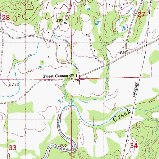 Topographic Map of Sweet Canaan Church, MS
