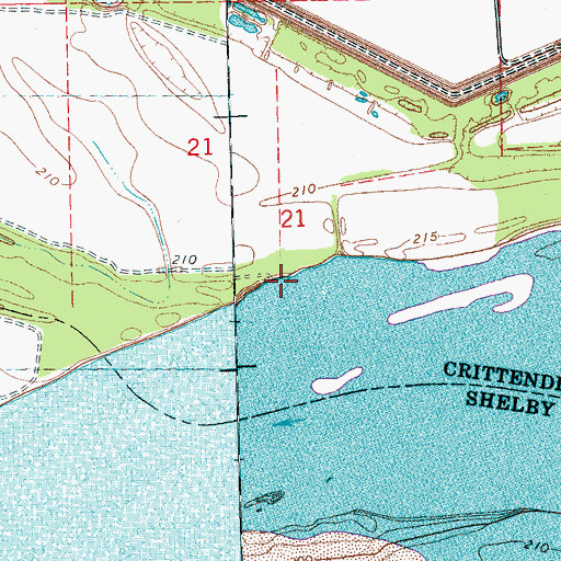 Topographic Map of Womacks Landing, AR