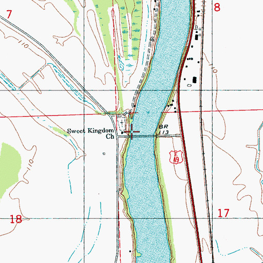 Topographic Map of Sweet Kingdom Church, MS
