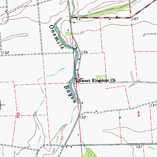 Topographic Map of Sweet Kingdom Church, MS