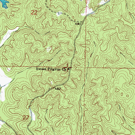 Topographic Map of Sweet Pilgrim Church, MS