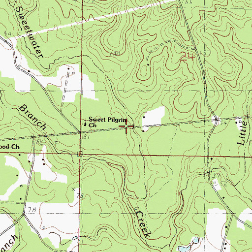 Topographic Map of Sweetwater Church, MS