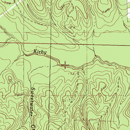 Topographic Map of Sweetwater Creek, MS