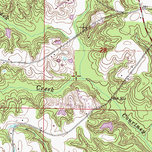 Topographic Map of Sweetwater Creek, MS