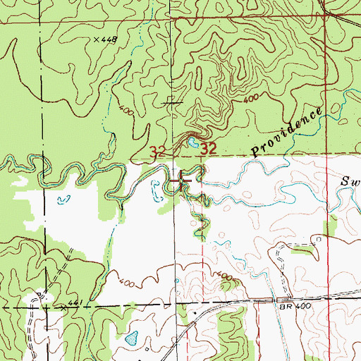 Topographic Map of Sweetwater Creek, MS