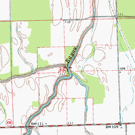 Topographic Map of Swiftwater Bayou, MS