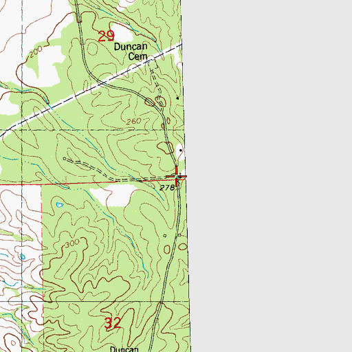 Topographic Map of Swins Chapel, MS