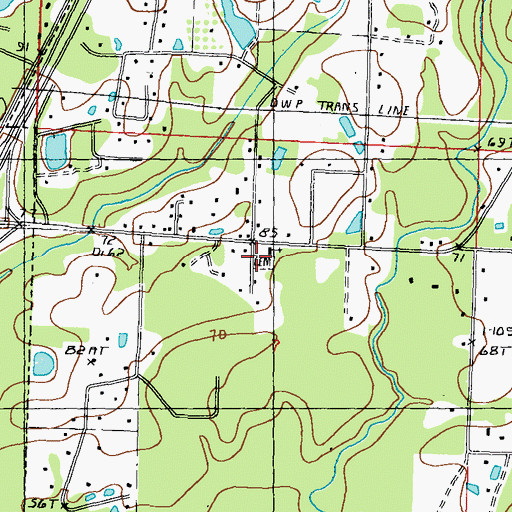 Topographic Map of Sycamore Church, MS