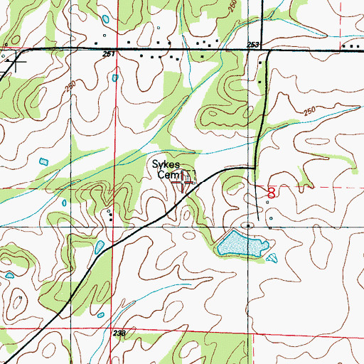 Topographic Map of Sykes Church, MS