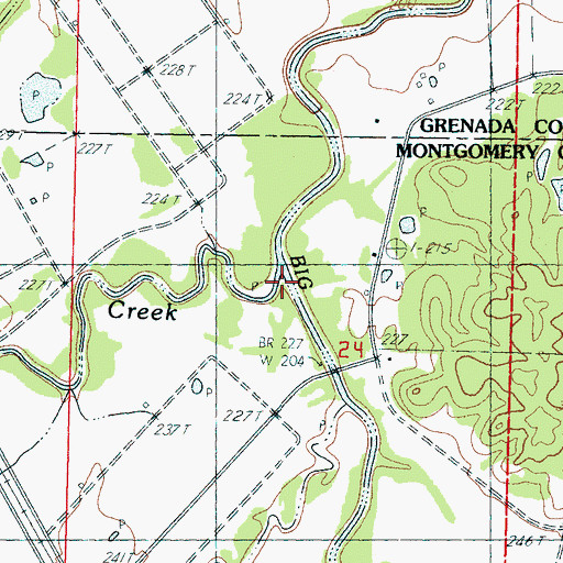 Topographic Map of Sykes Creek, MS