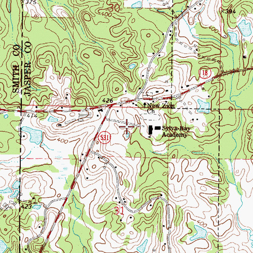 Topographic Map of Sylva-Bay Academy, MS