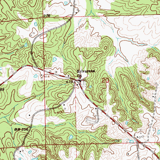 Topographic Map of Sylvarena Baptist Church, MS