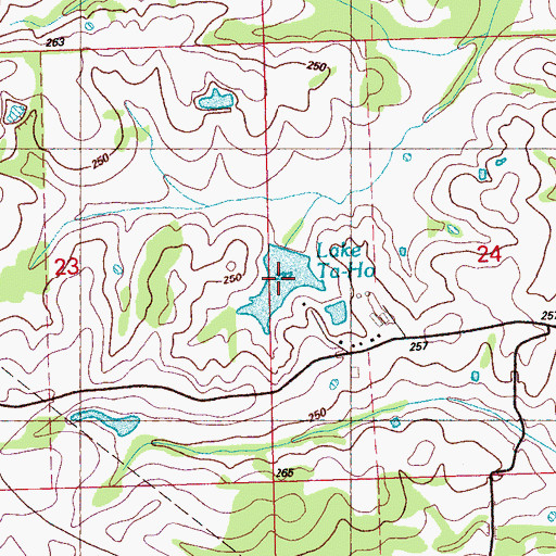 Topographic Map of Lake Ta-ho, MS