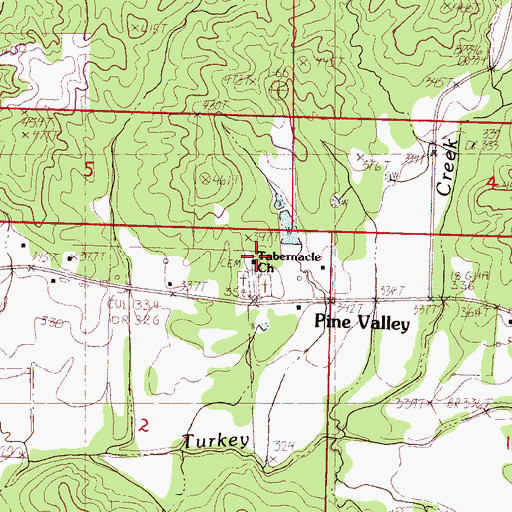 Topographic Map of Tabernacle Cemetery, MS
