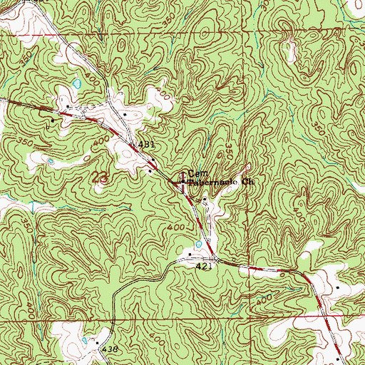 Topographic Map of Tabernacle Church, MS