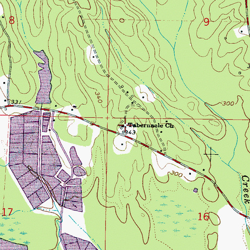 Topographic Map of Tabernacle Church, MS