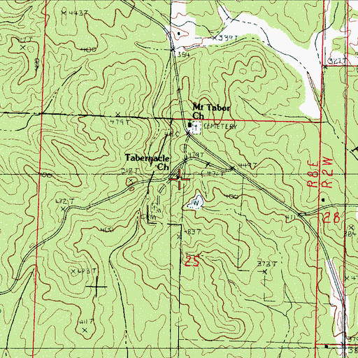 Topographic Map of Tabernacle Church, MS