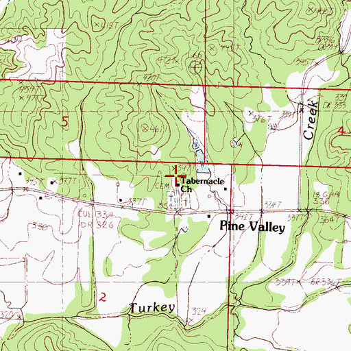 Topographic Map of Tabernacle Church, MS