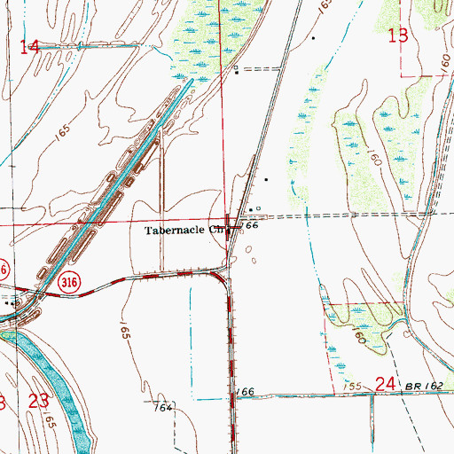 Topographic Map of Tabernacle Church, MS