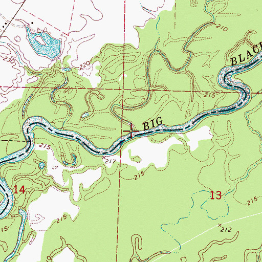 Topographic Map of Tacketts Creek, MS