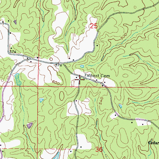 Topographic Map of Talbert Cemetery, MS