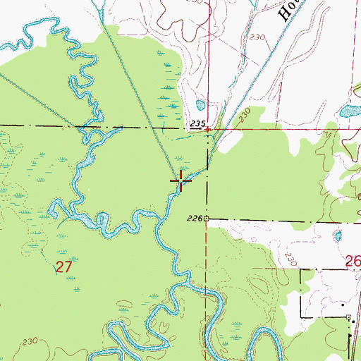 Topographic Map of Talking Warrior Creek, MS