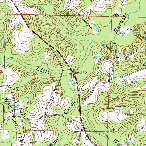 Topographic Map of Tampa Creek, MS