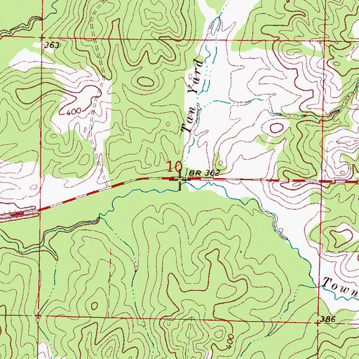 Topographic Map of Tan Yard Branch, MS