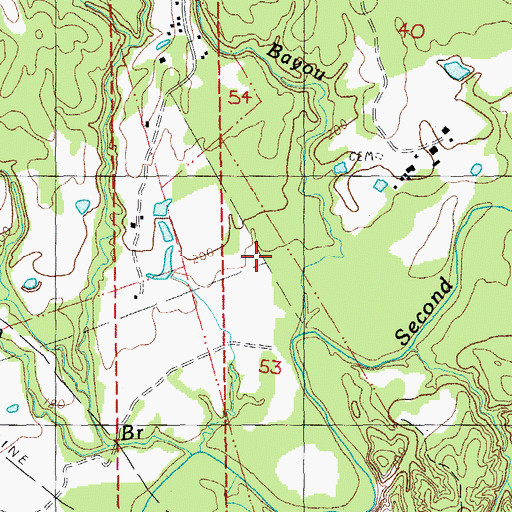 Topographic Map of Tango Bayou, MS