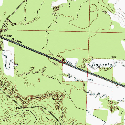 Topographic Map of Tanyard Branch, MS
